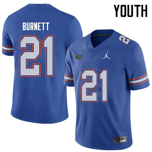Jordan Brand Youth #21 McArthur Burnett Florida Gators College Football Jerseys Royal